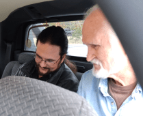 Jason Foreman and Bill Barlow prepare for the scene