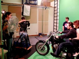 Andrea Ballentine, Rodger Marion, Jason Marion, Jason Foreman & Tiffany Patch... cruisin' the green screen.