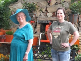 Miss Margaret (Muriel Jackson) interviews the Gardener (Juli Darrington).