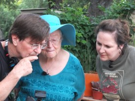 Rodger Marion,  Muriel and Juli look at the previous shot. 